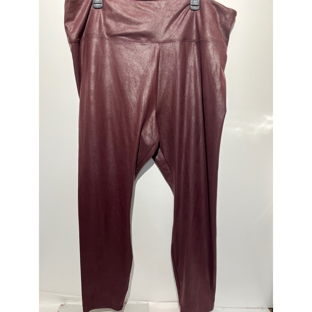 Simply Vera Vera Wang Burgundy Faux Leather Leggings Plus Size 2X High Rise Wine